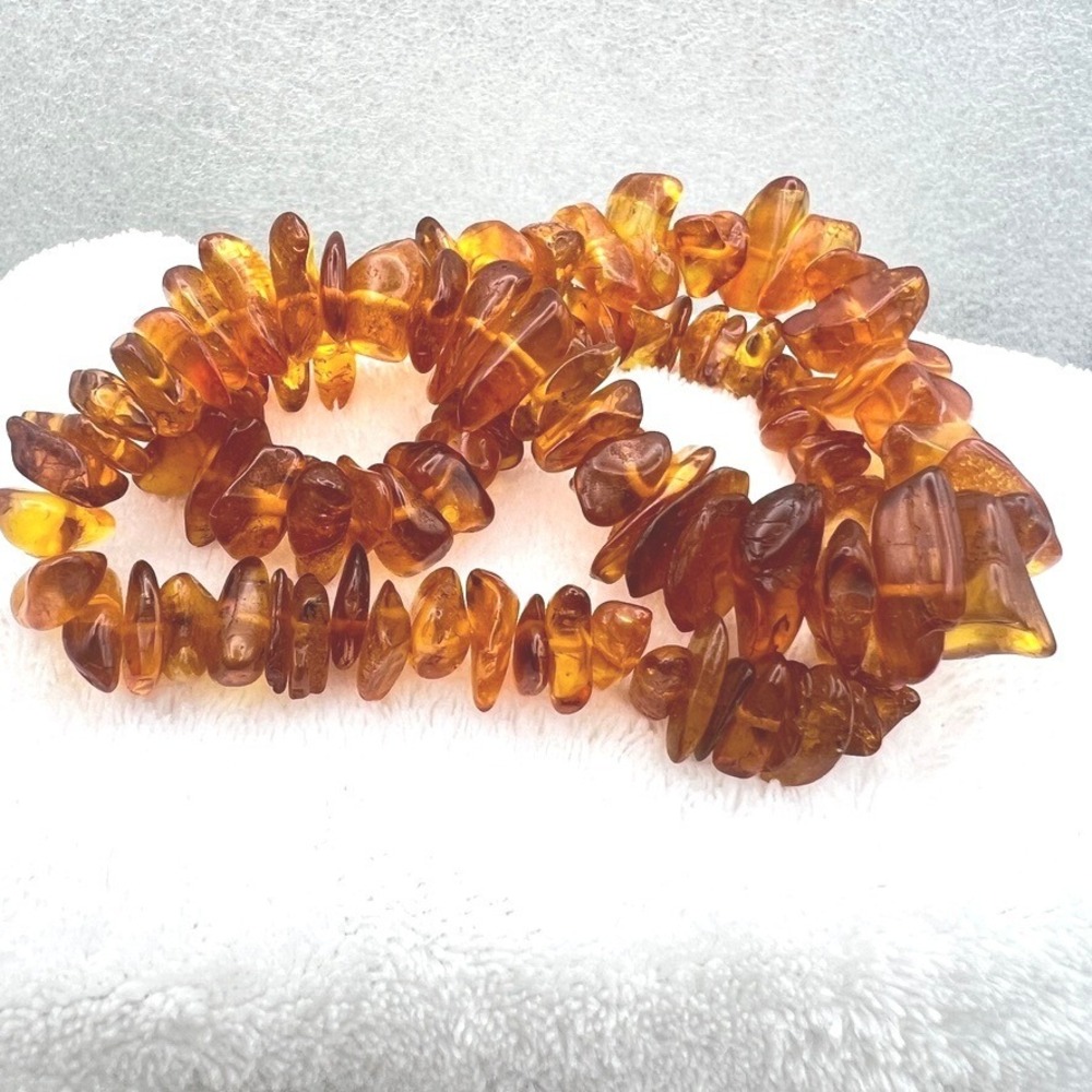 Vintage Baltic Amber Nugget Necklace Honey Yellow Cognac Barrel Clasp 31g 16 - Picture 2 of 11